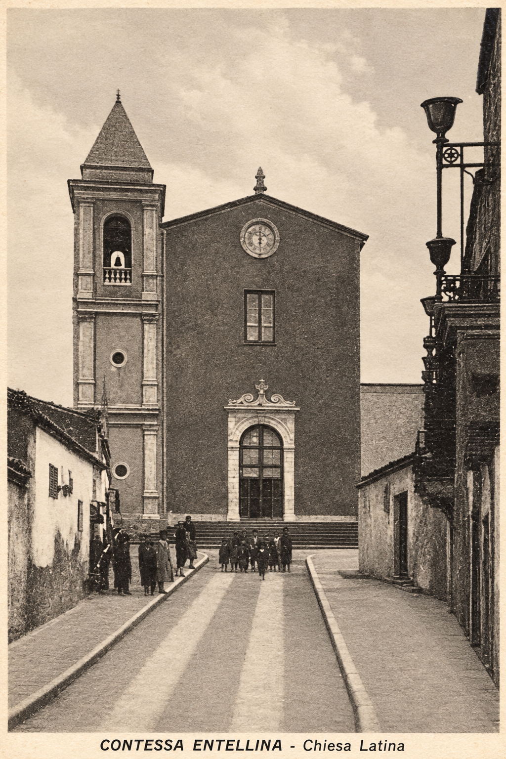 Contessa Entellina, Chiesa Latina in una cartolina d'epoca