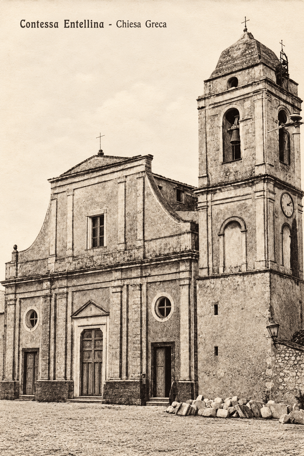 Contessa Entellina, Chiesa Greca in una cartolina d'epoca